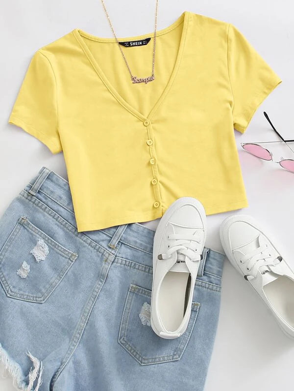 Yellow top deals shein