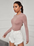 SHEIN Solid Form Fitted Bodysuit