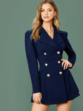 SHEIN Notch Collar Double Breasted Blazer Dress
