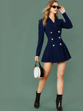 SHEIN Notch Collar Double Breasted Blazer Dress