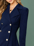 SHEIN Notch Collar Double Breasted Blazer Dress