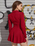 SHEIN Notch Collar Double Breasted Blazer Dress