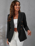 SHEIN Lapel Collar Double Breasted Flap Detail Blazer