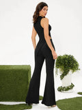 SHEIN Mock Neck Slit Hem Tank Top And Pants Set
