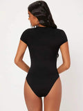 SHEIN BASICS Solid Slim Fit Bodysuit