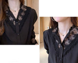 Lace Panel Buttoned Blouse