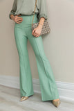 Seam Detail Flared Pants - Mint Green