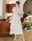 Solid Tiered Ruffle Dress