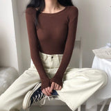 Rib-Knit Long Sleeve Top