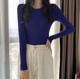 Rib-Knit Long Sleeve Top