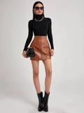SHEIN Turtleneck Ribbed Knit Sweater