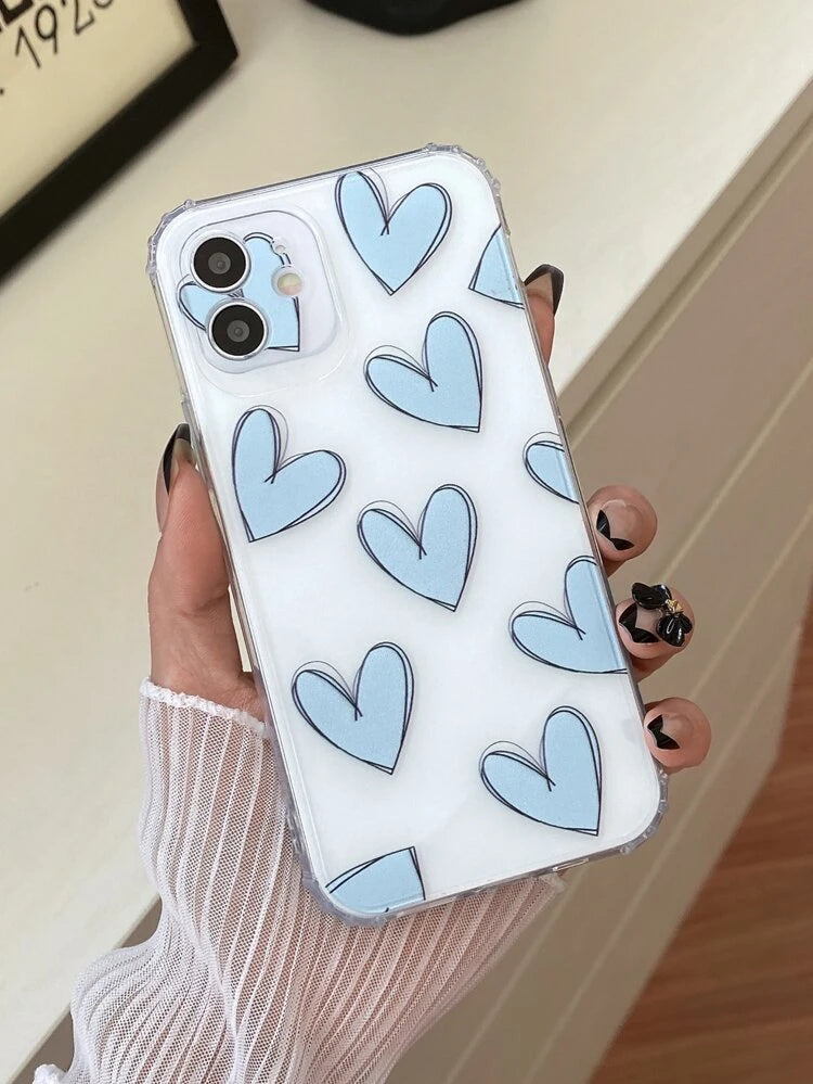 SHEIN Heart Print Phone Case