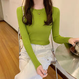 Rib-Knit Long Sleeve Top