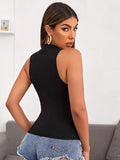 SHEIN Felegant Mock-Neck Solid Tank Top