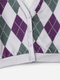 Argyle Print Button Front Tee