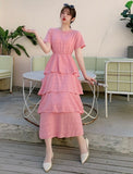Solid Tiered Ruffle Dress