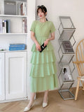 Solid Tiered Ruffle Dress