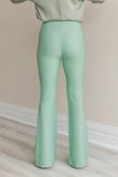 Seam Detail Flared Pants - Mint Green