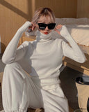 Rib-Knit Turtle Neck Top