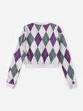 Argyle Print Button Front Tee