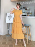 Solid Tiered Ruffle Dress