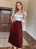 SHEIN Solid Pleated Skirt