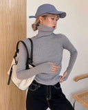 Rib-Knit Turtle Neck Top