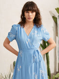 Floral Wrap A-line Dress